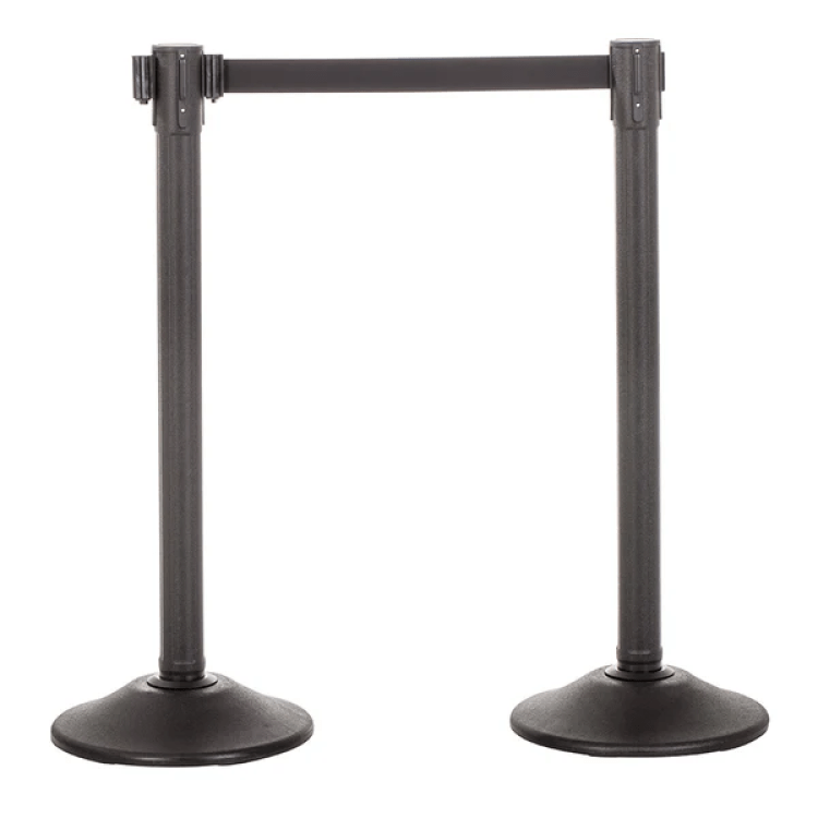 Stanchion with retractable strap. (12')
